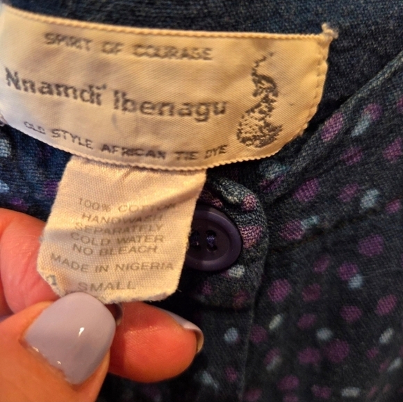 Nnamdi Ibenagu Spirit of Courage African Batik Tie Dye Dress - Size Small - Picture 5 of 16